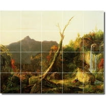 Ceramic Tile Mural-Thomas Cole Landscapes Painting 432. 21.25" w x 17" h using (20) 4.25 x 4.25 ceramic tiles