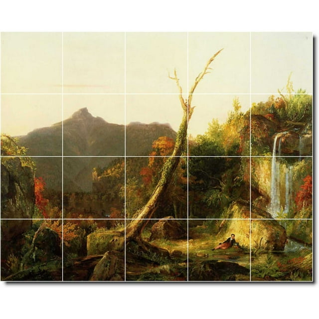 Ceramic Tile Mural-Thomas Cole Landscapes Painting 432. 21.25" w x 17" h using (20) 4.25 x 4.25 ceramic tiles