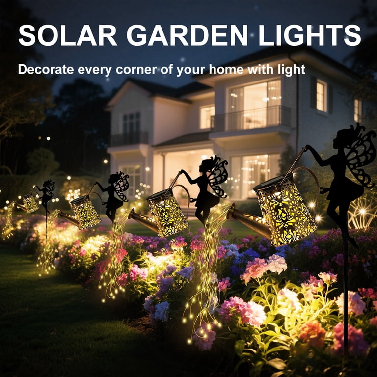 Rirool Solar Fairy Garden Watering Can Light with Hook photo 7