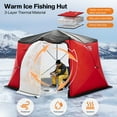 thumbnail image 4 of Jocisland Insulated Ice Fishing Tent, 6-8 Person Ice Shanty with 3-Layer Oxford Fabric, Waterproof Rain Cover, Carry Bag, Insulated Large Fishing Area, 4 of 9
