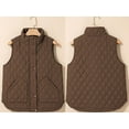 thumbnail image 6 of Nfurl Women's Quilted Vests Loose Fit Zip Up Stand Collar Puffer Vest Casual Outerwear Warm Solid Color Sleeveless Fall Jackets with Pockets Coffee XXL, 6 of 6
