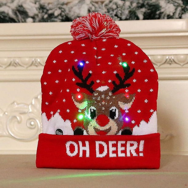 Gorros De Punto Wabjtam Con Luces Led Gorro Navideño Para Accesorios De Vestir Navideños