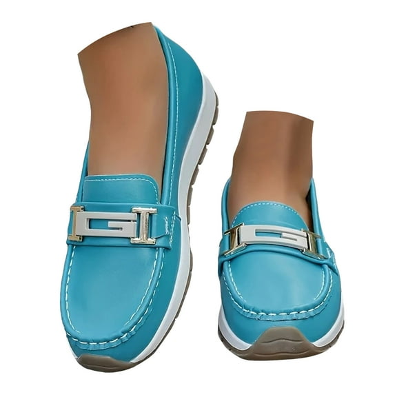 YLYL Leather Loafers for Women Comfortable Lightweight Casual Dressy Slip on Driving Moccasins Business Work Shoes