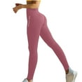 thumbnail image 2 of Leggings for Women Women High Waist Capris Running Pants Quick Dry Sports Yoga Pants Leggings for Women Tummy Control Pink M, 2 of 7