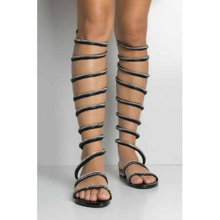 wide calf over the knee sandals