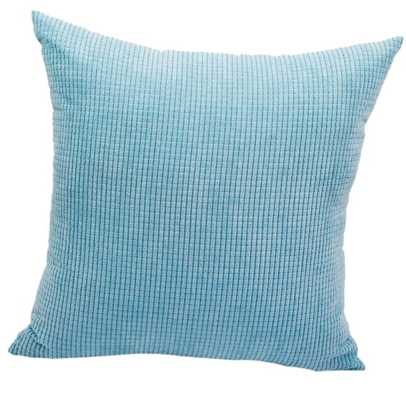 Funda de almohada de pana suave para sofá, 20 x 20 x 24 pulgadas Azul claro 50 x 50cm