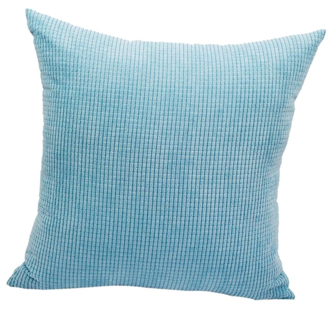 Funda de cojín de pana suave para sofá, 20 x 20 pulgadas, 24 x 24 pulgadas Azul claro 50 x 50cm
