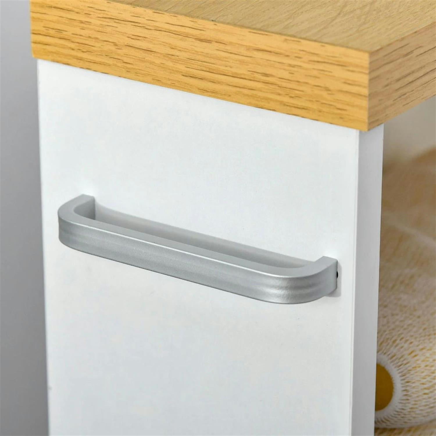 Demi Bonn 26" Rolling Narrow Bathroom Side Storage Cabinet with 4 Rolling Wheels and Shelves, Bathroom Storage Cabinet for Small Spaces, White