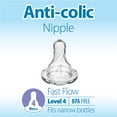 thumbnail image 2 of Dr. Brownâ€™s Natural Flow Level 4 Narrow Baby Bottle Silicone Nipple, Fast Flow, 9m+, 100% Silicone Bottle Nipple, 6 Pack, 2 of 3