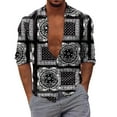 thumbnail image 1 of EIMELI Hommes Automne Hiver Revers à Poitrine Pleine Impression Plage Chemise à Manches Longues, 1 of 2