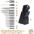 MasterChef 15Piece Kitchen Knife Set with Wood Steak Knives, Chef's Paring & Serrated Knife