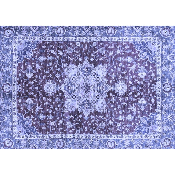 Ahgly Company Indoor Rectangle Abstract Blue Modern Area Rugs, 3' x 5'