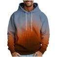 thumbnail image 3 of CFLVAEK Big and Tall Mens Hoodies Fashion Gradient Graphic Hooded Sweatshirts Casual Long Sleeve Fall Sweatshirt Drawstring Pullover Tops with Pockets Coffee XL, 3 of 6