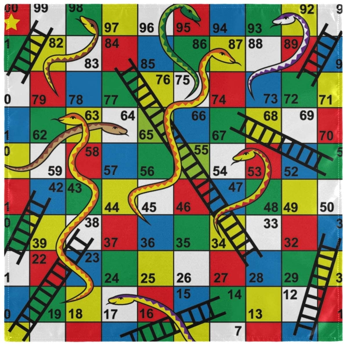 Snakes and Ladders Board Game Pattern Cloth Napkins Set of 4 20 x 20 Inch  Soft & Comfortable Polyester Dinner Napkin for Family Restaurant Parties -  Walmart.com