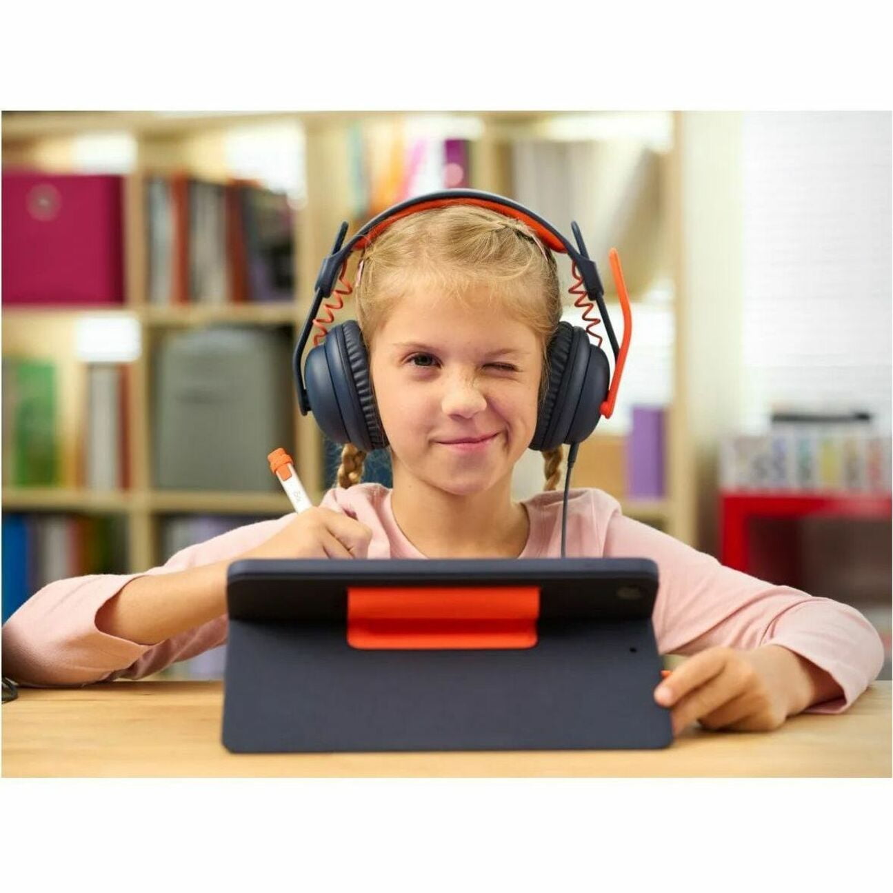 Logitech Zone Learn USB-A Stereo Computer Headset Blue/Orange (981-001378)