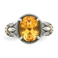 thumbnail image 5 of Shey Couture Sterling Silver with 14K Accent Antiqued Oval Citrine Ring, 5 of 7
