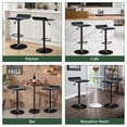 thumbnail image 6 of Adjustable Backless PU Leather Bar Stools Set of 2, 360° Swivel Counter Height Bar Stools with Footrest, Modern Armless Kitchen Island Chairs (Black, Black Base), 6 of 9