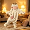 thumbnail image 6 of HaCpiu Big Mouth Monster Onesie Fun with Shoes, Mini Froggie Pajamas Funny Goofy Onesies Character Jumpsuit, Cozy Hooded Fleece Sleepwear Loungewear Theme Party Holiday Halloween Outfit, 6 of 8