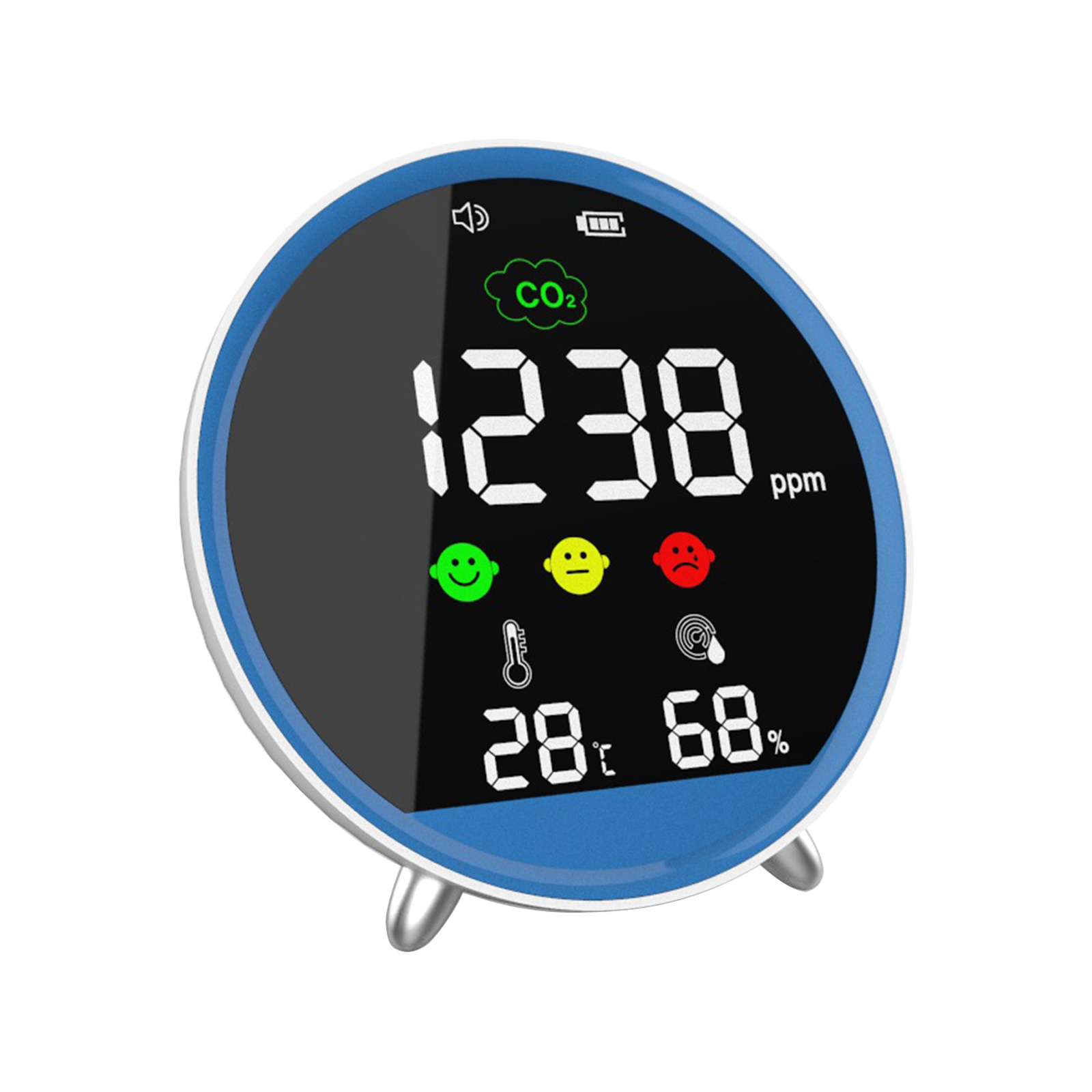 CO2 Humidity Temperature Meter With Builts In Rechargeable For Continuous 24 Hour Monitoring In Homes Or
