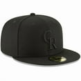 thumbnail image 3 of Men's New Era Black Colorado Rockies Primary Logo Basic 59FIFTY Fitted Hat, 3 of 4