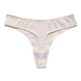 thumbnail image 3 of Noric Women's Cotton Ribbed Thong Panties Low Rise Stretchy Soft Breathable Daily Underwear, 3 of 6
