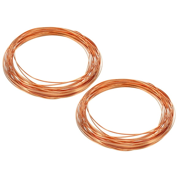 Unique Bargains Half Hard Copper Wire, 2Pcs 20Gauge/0.8*0.4mm Diameter 6m Half Round Craft Wire