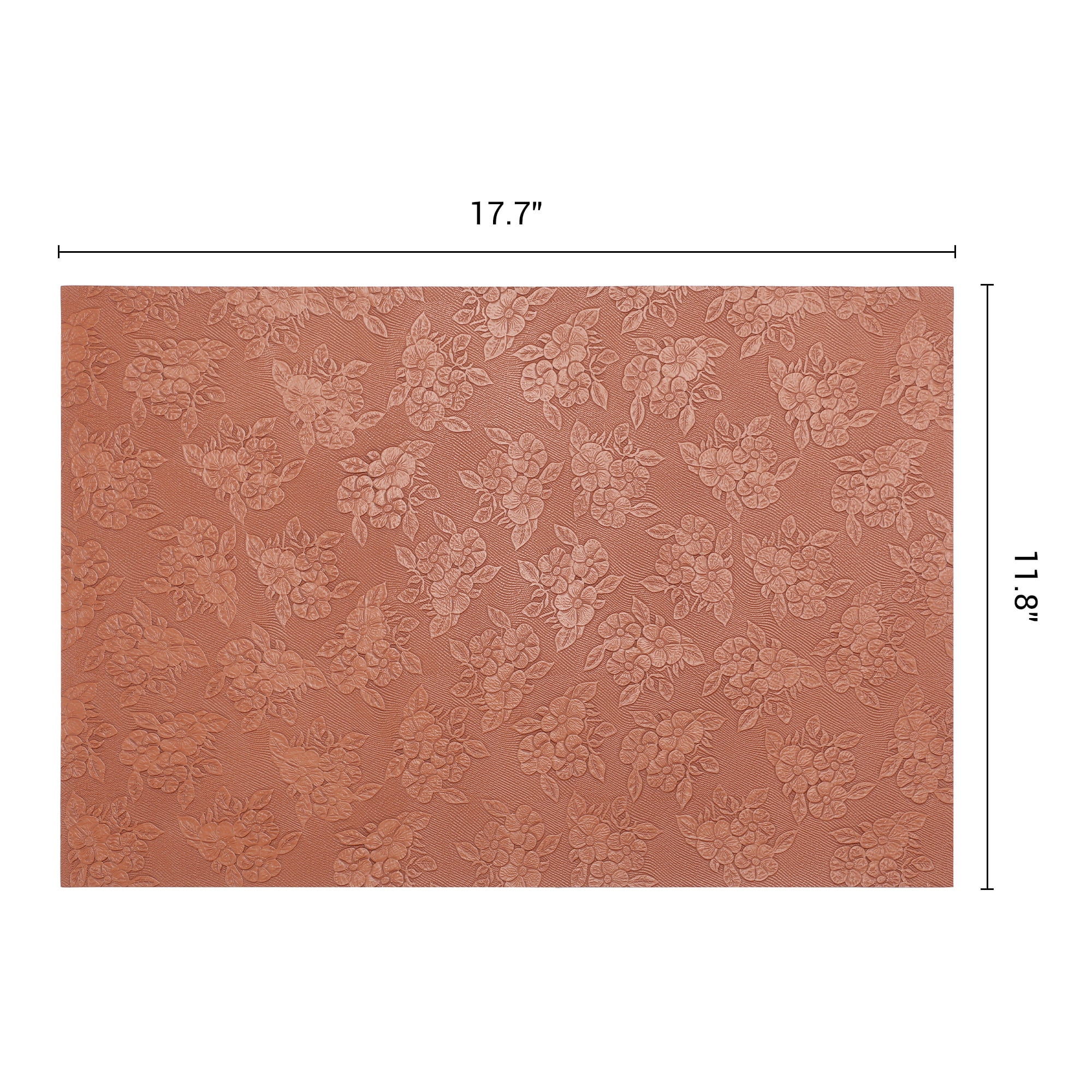 Unique Bargains Faux Leather Placemats for Kitchen Home Orange Brown 17.7"x11.8"