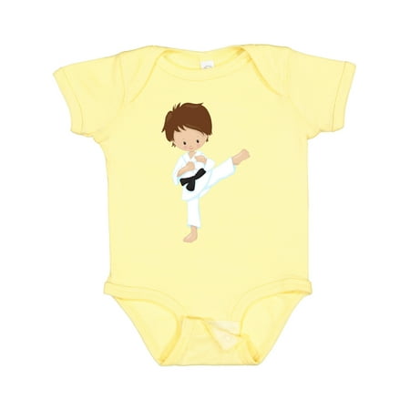 

Inktastic Karate Boy Cute Boy Brown Hair Black Belt Gift Baby Boy Bodysuit