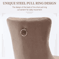thumbnail image 3 of Dining Chairs Set of 2, Upholstered High-End Tufted Dining Room Chair with Back Ring and Nailhead Trim, Modern Velvet Kitchen Chairs with Solid Wood Legs for Kitchen, Home,Khaki, 3 of 10