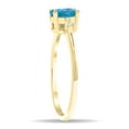 thumbnail image 3 of SZUL Women's Oval Shaped Blue Topaz and Diamond Sparkle Ring in 10K Yellow Gold, 3 of 5