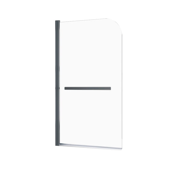 YANSHE 31" x 55" Bathtub Screen Framless Shower Door Tempered Glass Shower Panel 180 Degree Pivoting Shower Door 0.24in Thick Clear Tempered Glass With Safe Corner