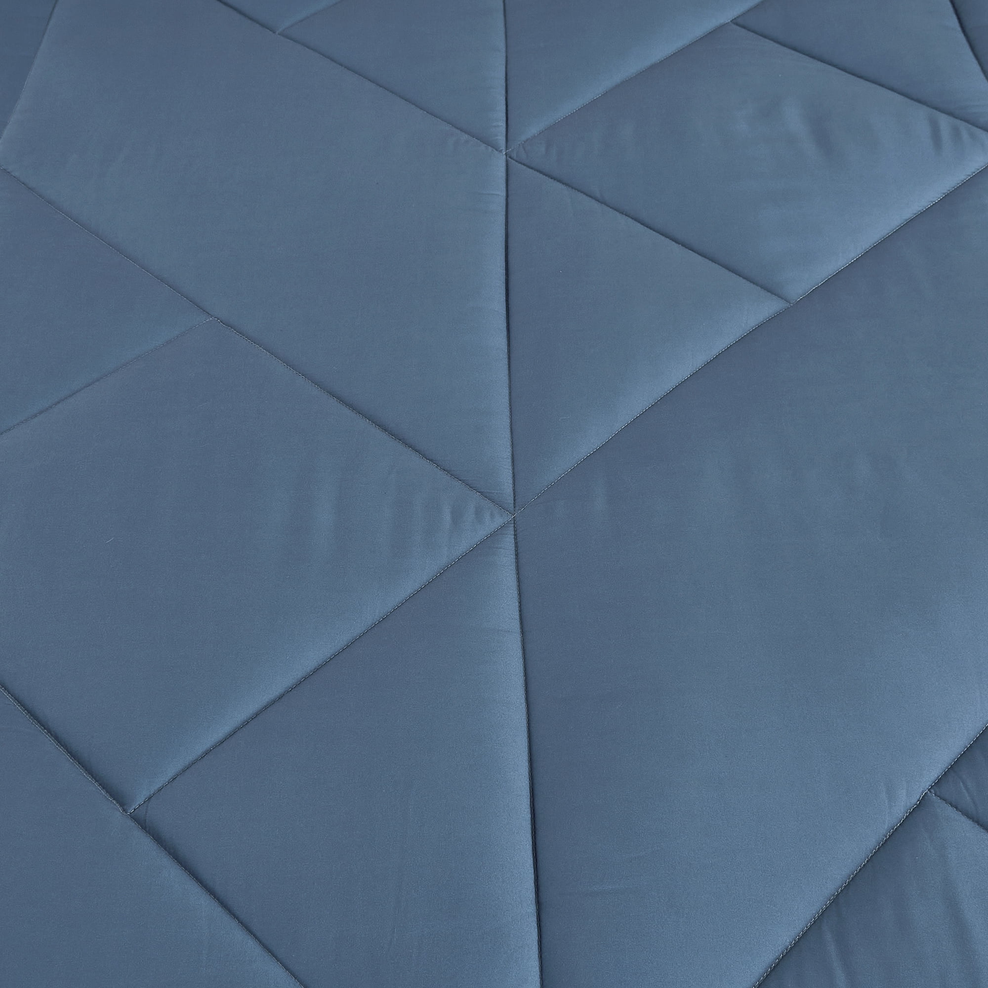 9-Piece Slate Blue & Taupe Comforter Set, Luxury Bedding with Sheets and Decor Pillows,, Queen