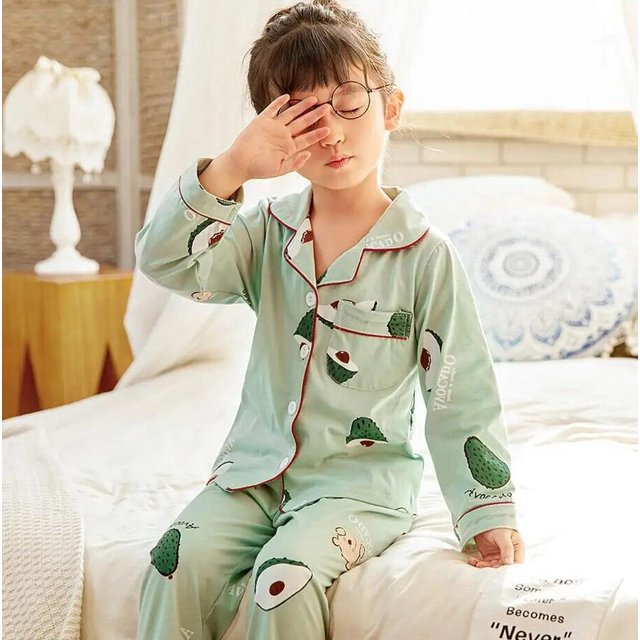 Pijamas para niñas, otoño 2020, ropa de casa de algodón de manga larga para niños, conjunto de pijamas de algodón para niñas, ropa de dormir de Navidad para niños