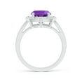 thumbnail image 2 of ANGARA Natural Inspired Cushion 2.7 ct Amethyst Ring with Diamond Halo in 14K White Gold for Women (Size-10x8mm) | February Birthstone, Anniversary, Jewelry Gift for Women | Natural Amethyst Ring, 2 of 8