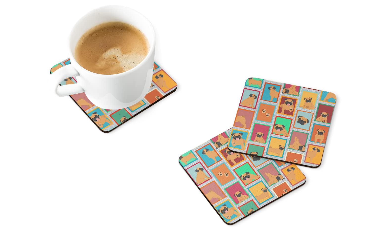 Lots of Westie Foam Coaster Set of 4 3.5 in x 3.5 in