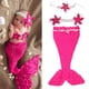 thumbnail image 2 of EeaseMX juego de accesorios de fotografía de sirena para recién nacidos, disfraz de bebé, suéter de ganchillo tejido, trajes de cosplay (rosa), 2 of 7