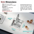 thumbnail image 4 of 15''L x 15''W Scratch-Resistant Nano Drop in Single Bowl Bar Sink With Strainer, 4 of 7