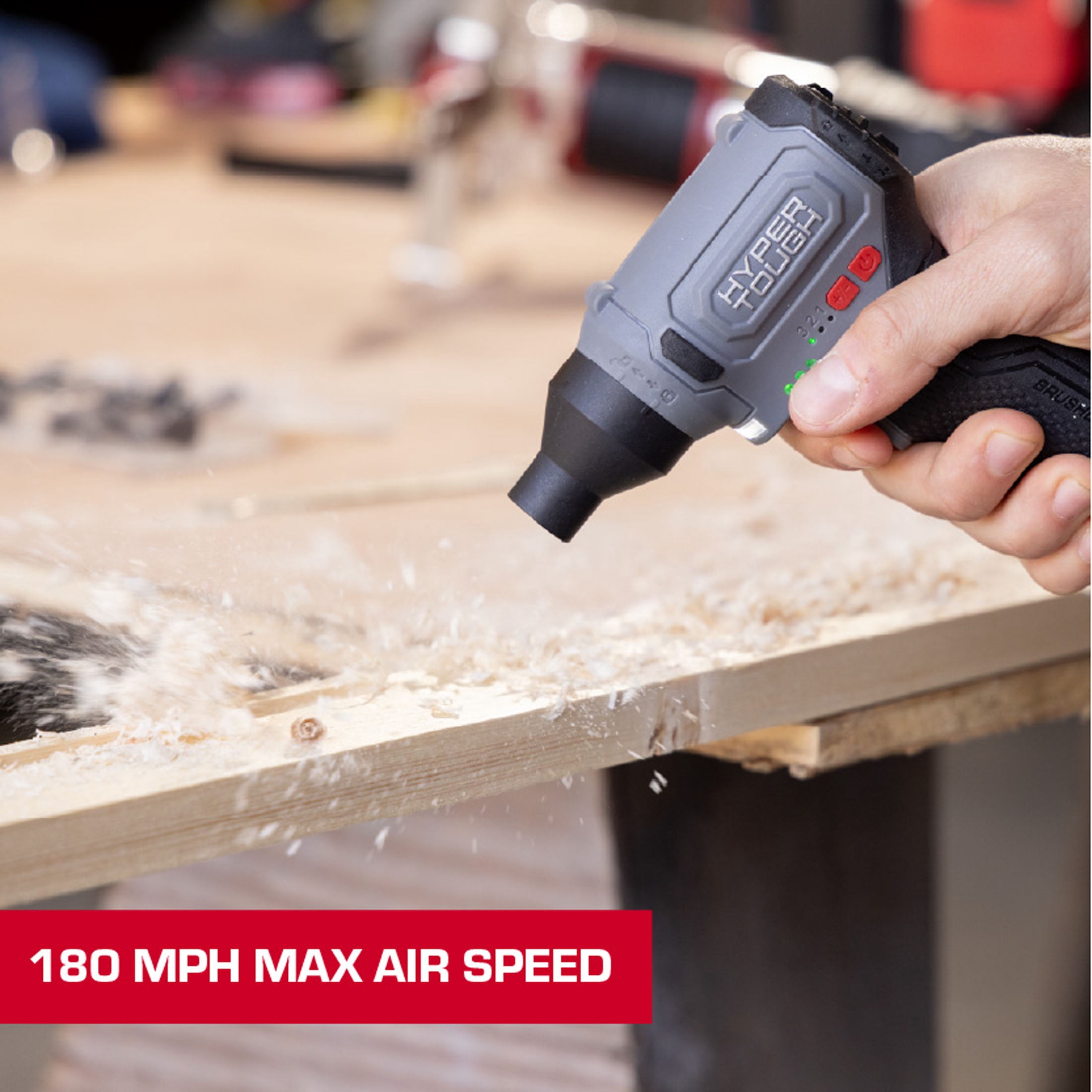 Hyper Tough 12V 180-MPH Cordless Blower with 1.5Ah Battery