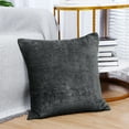 thumbnail image 2 of REGALWOVEN Chenille Throw Pillow Covers, Soft Decorative Cushion Covers Water Repellent Couch Pillowcase Black 18"x18", 2 of 8