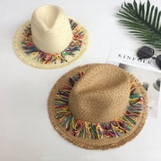 ROZYARD Fedoras Beach Hat Colorful Tassel Cinco de Mayo Straw Hat Mexicans Starw Hat