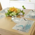 thumbnail image 4 of Ambesonne Black White Place Mats Set of 4, Cloudy Sailing Boat, Standard Size, Aqua Beige, 4 of 6