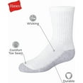 thumbnail image 3 of Hanes Boys' Uniform Crew, Moisture-Wicking Socks, Cushioned Foot Bottoms, White, 10-Pack, Clothing Size: Large, 3 of 6
