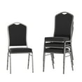 thumbnail image 2 of Flash Furniture 4 Pack Crown Back Stacking Banquet Chair in Black Fabric - Silver Vein Frame, 2 of 10