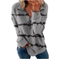 thumbnail image 2 of 2023 Chandail en Molleton Mode pour Femmes 50 % de Réduction Liquidation Mode Col Roulé Ample Imprimé Zip Manches Longues Chandail en Molleton Haut Blouse, 2 of 5