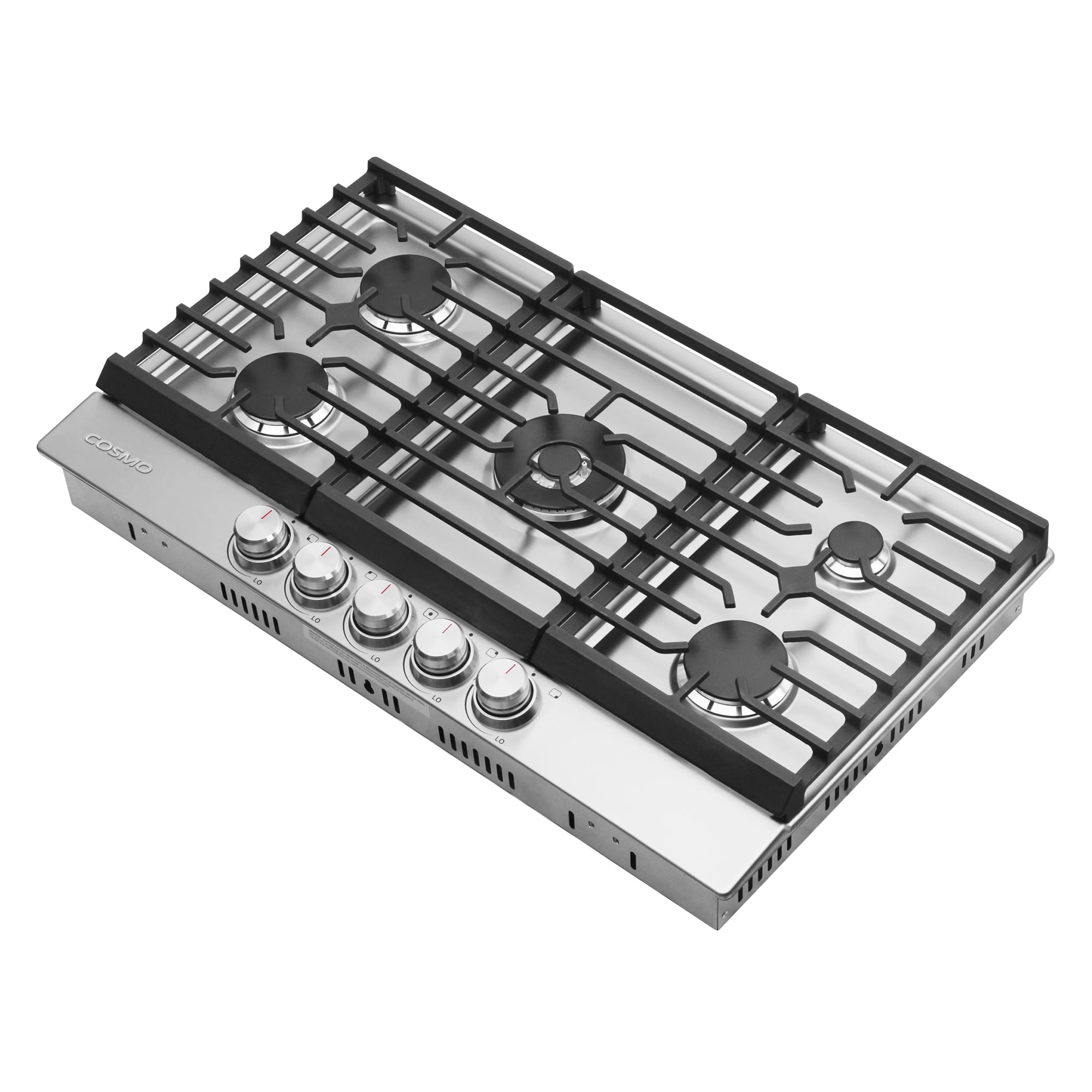 Cosmo 36 in. Haven Collection Drop-in Gas Cooktop with 5 Sealed Burners, Cast Iron Grates in Stainless Steel