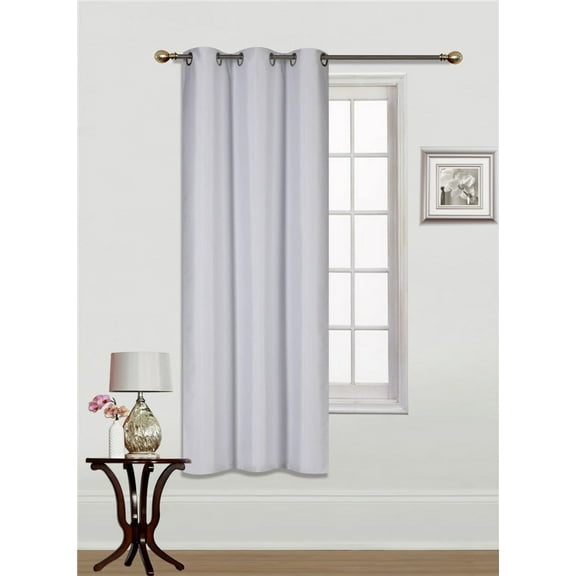 1pc WHITE MIRA Faux Silk Drape Panel Top Chrome Metallic Grommet Window Curtain Treatment Drape 2 Shade 37 wide x 63 length