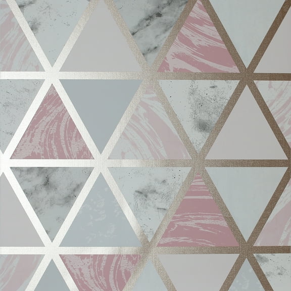 Arthouse Marcy Pink Triangle Grid Wallpaper