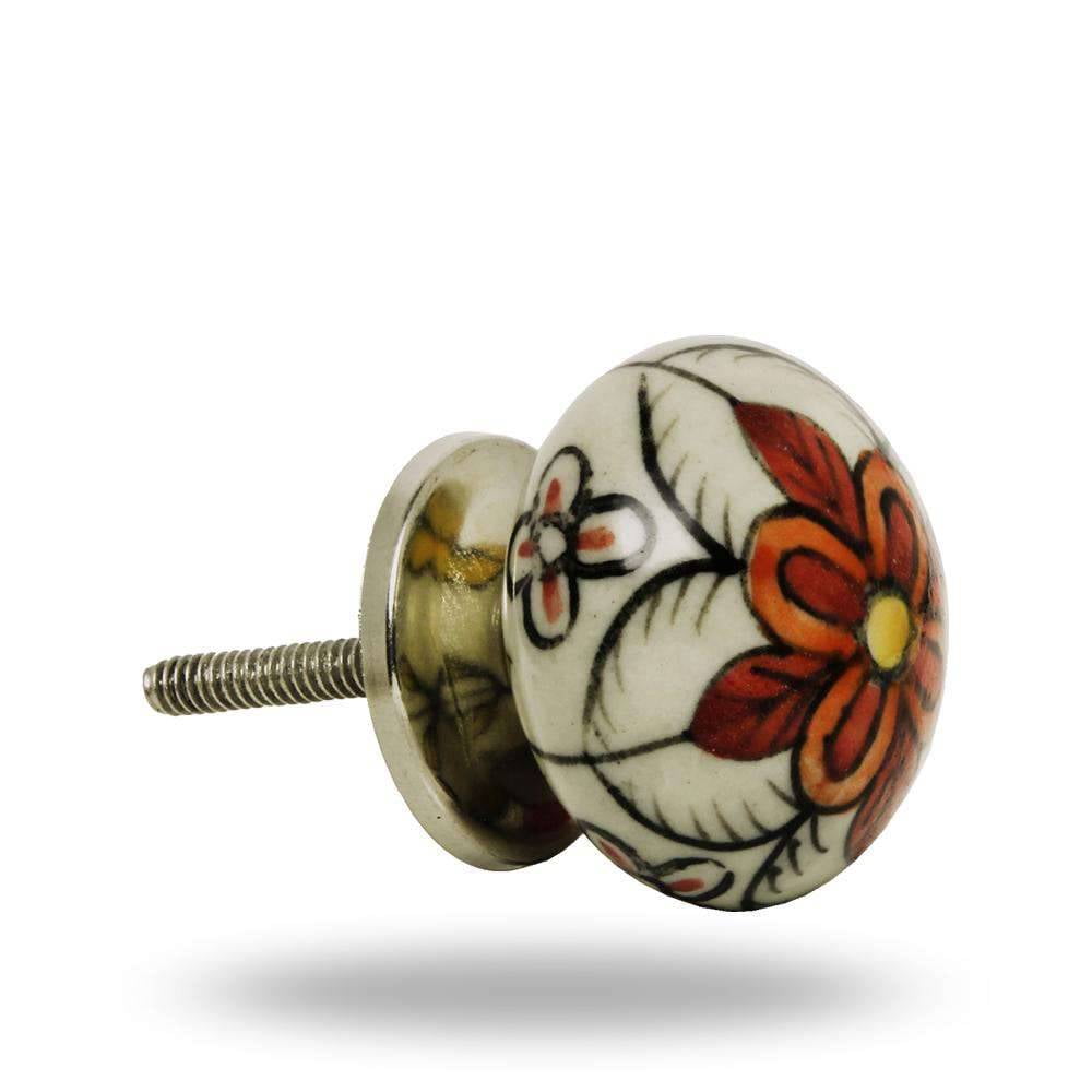 Set of Six Gypsy Ceramic Cabinet Knobs by Trinca-Ferro