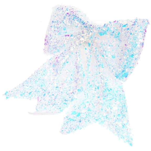 HONMEET Glitter Polka Dot Cotton Bows Christmas Tree Toppers for Holiday Decor and Festive Home Decoration Accents