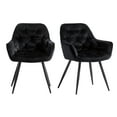thumbnail image 3 of KEIVVAKN Dining Room Set of 2 Velvet Black Chairs Modern Kitchen Living Room Armchairs, 3 of 9